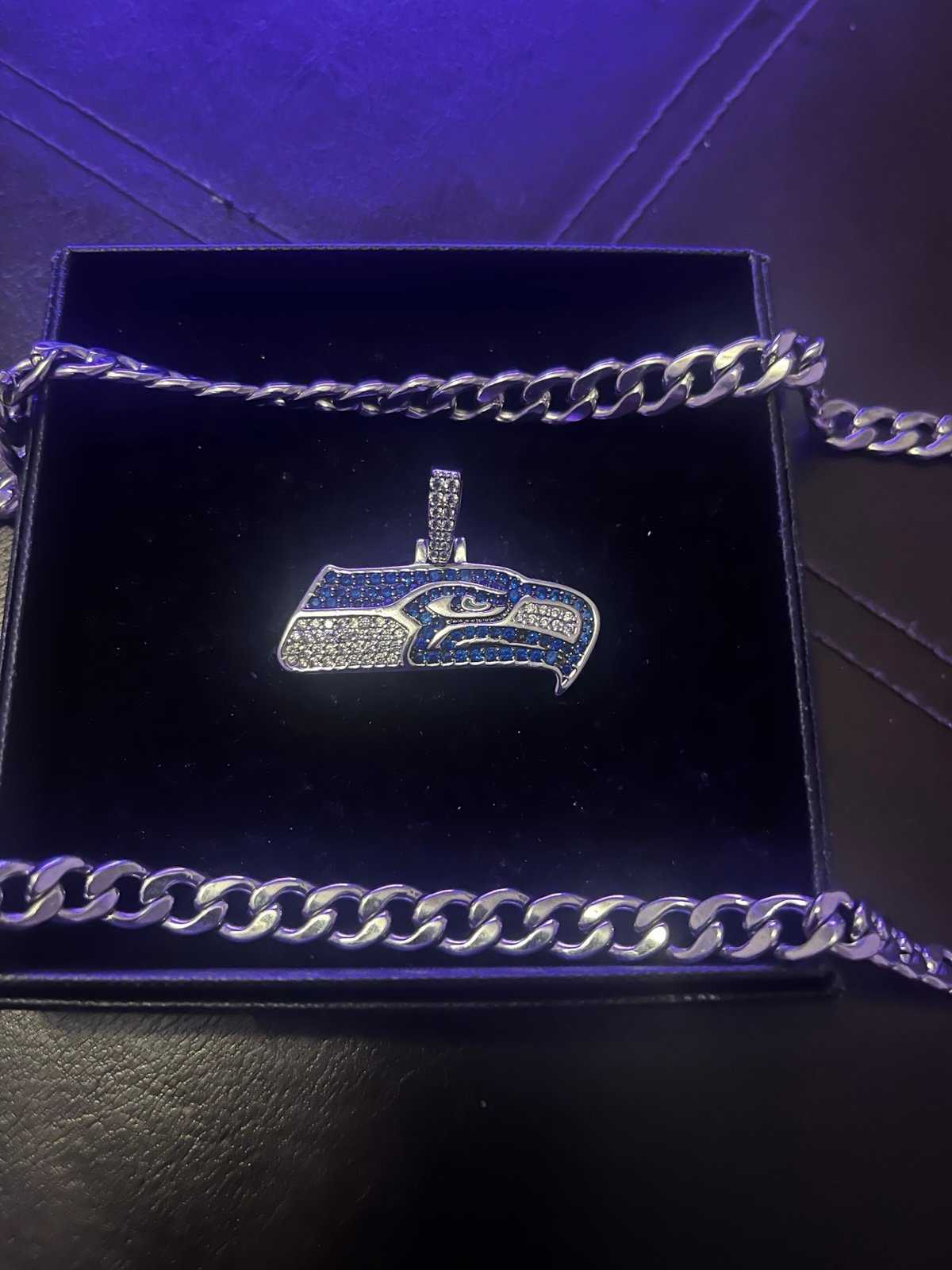 Seattle Seahawks iced pendant