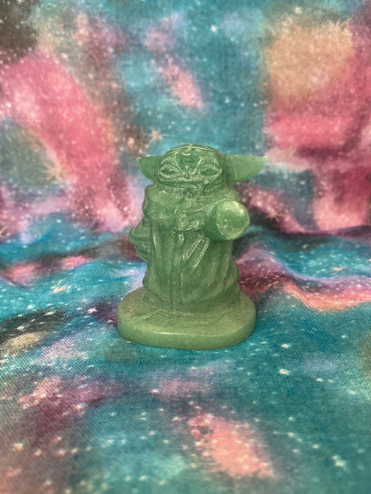 Yoda green aventurine crystal carving