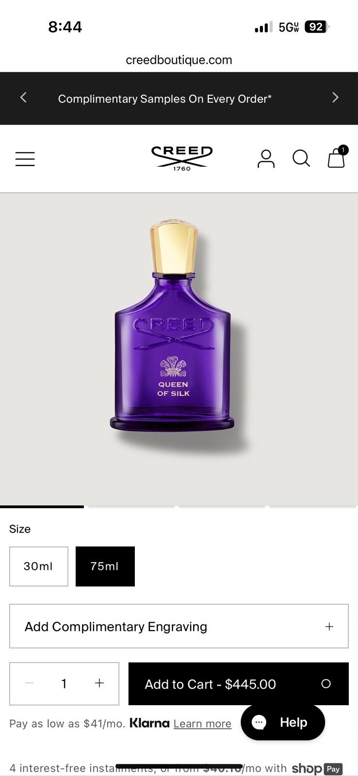 Creed queen of silk perfume