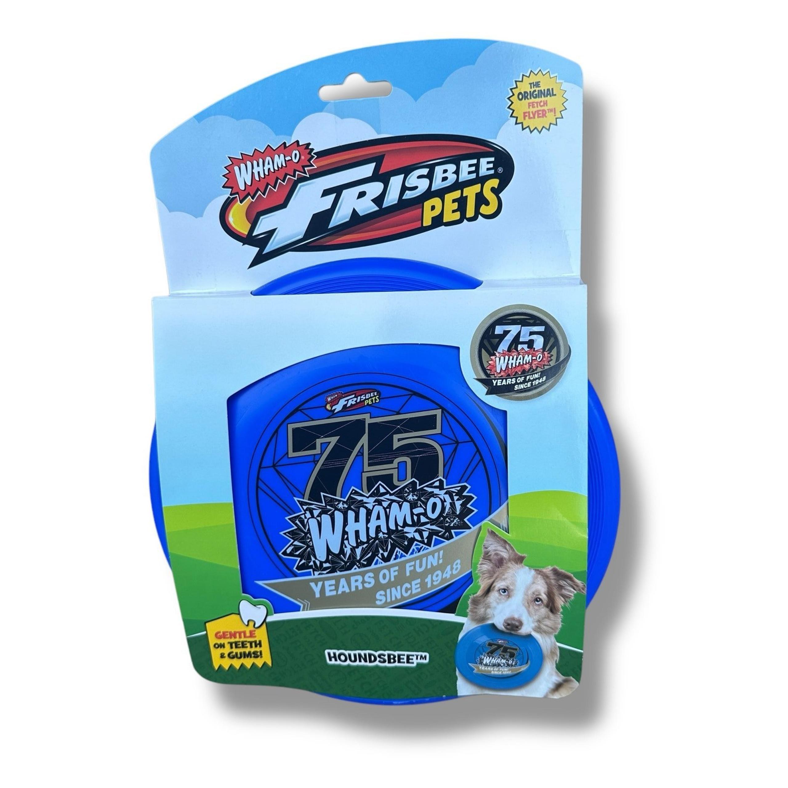 Wham-o Houndsbee Frisbee Dog Toy Blue Soft Rubber Chase Fetch Retrieve whamo