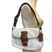 Coach SoHo Signature Genuine Leather Hobo Bag Purse Ivory Brown F13105