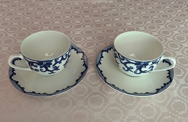 New Ralph Lauren Mandarin Blue Cups and Saucers