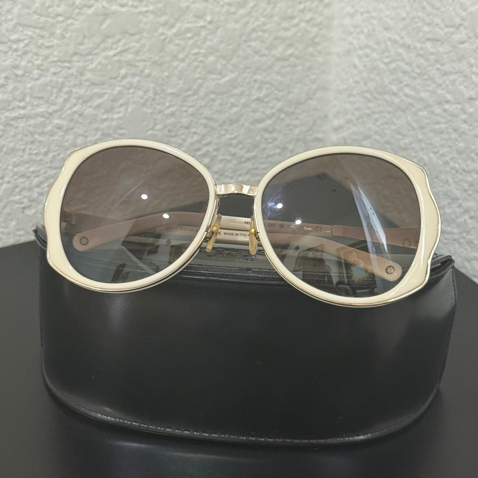 MONT BLANC MB 416S 25F 58▪️17 135 Ivory Gold Women’s Designer Sunglasses