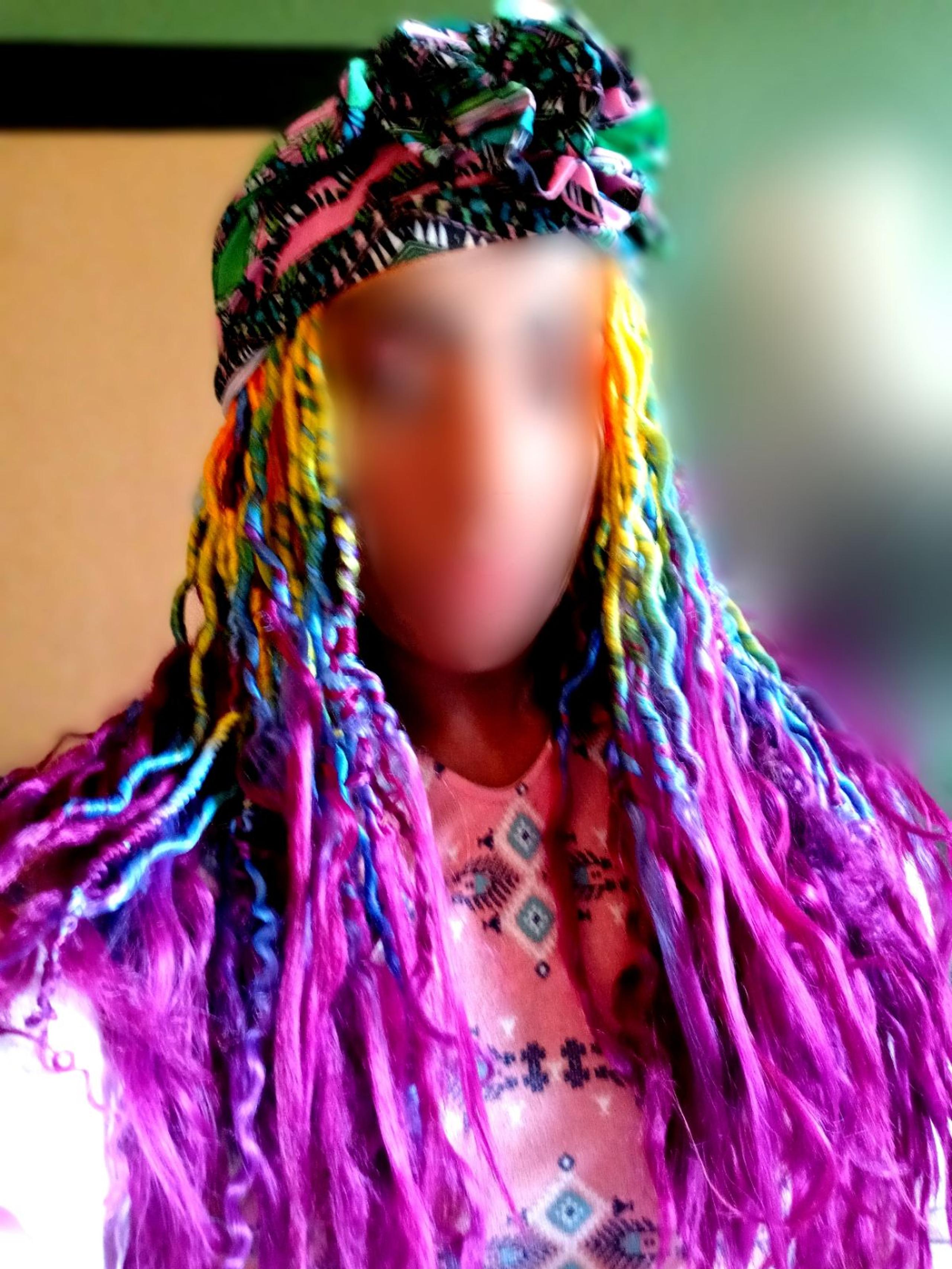 Stunning rainbow dreadlock wig