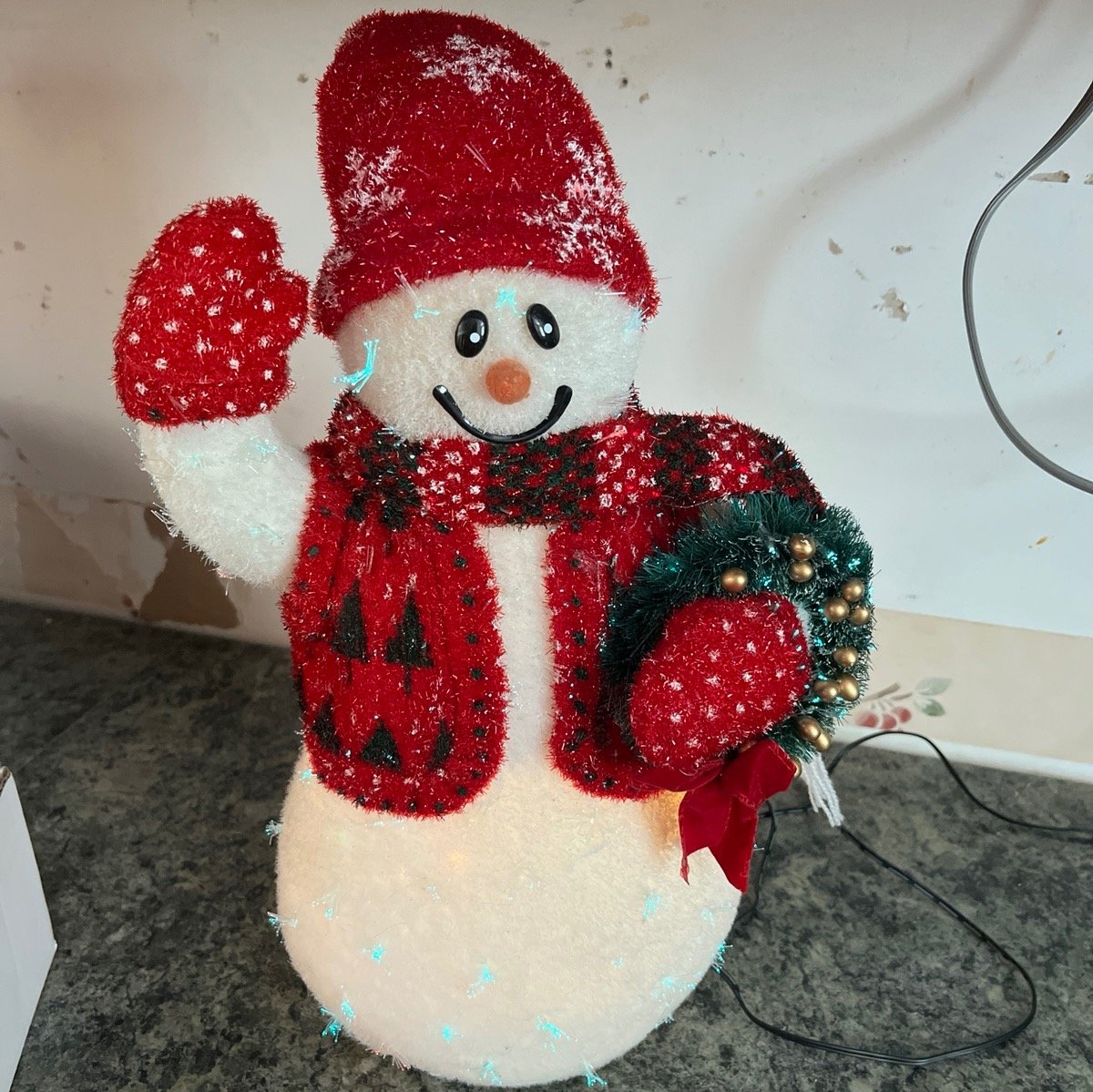 Avon FIBER OPTIC Snowman Color Changing Christmas Light Up