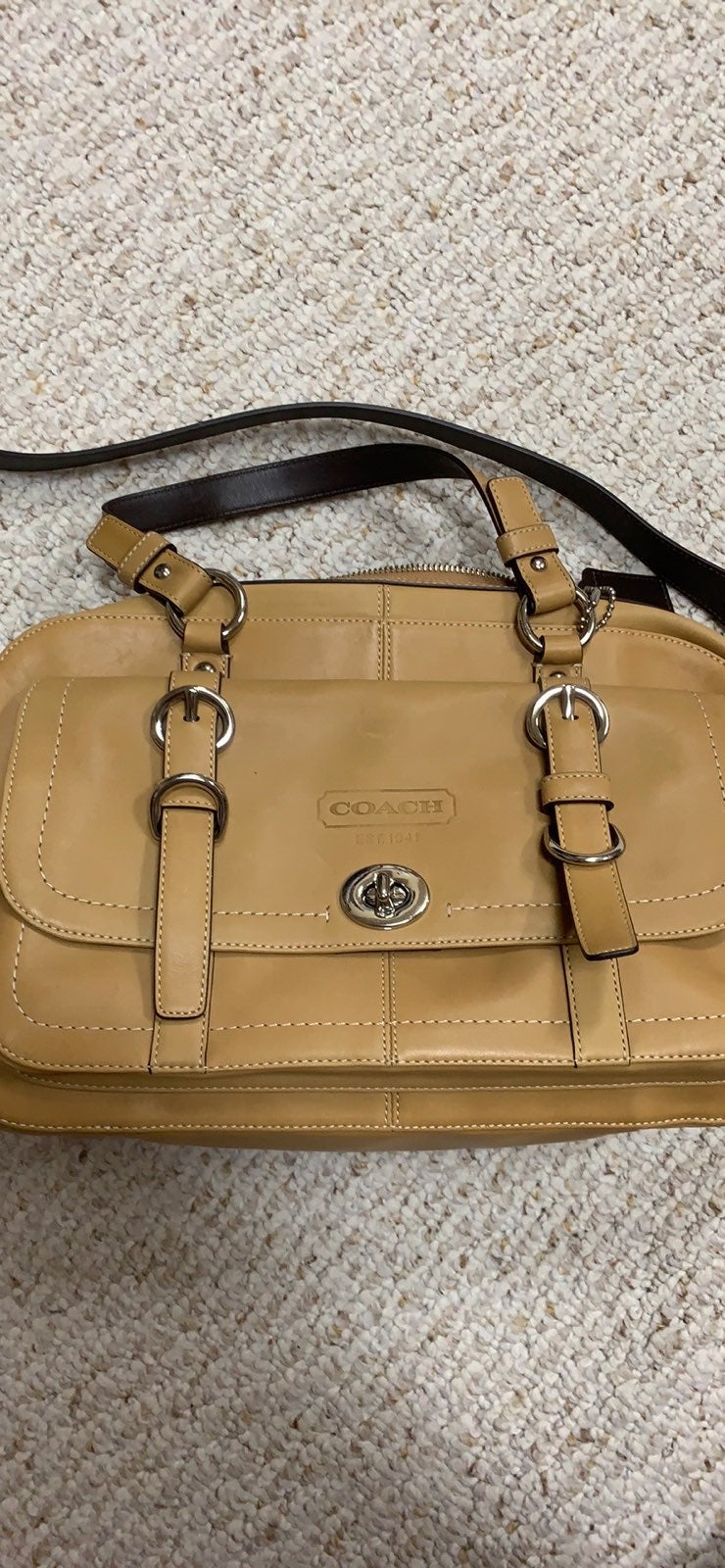 Coach tan leather satchel