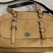 Coach tan leather satchel