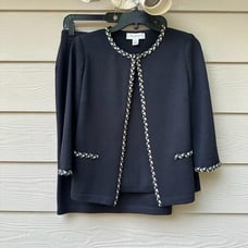 St. John black skirt suit with blazer size 4 and skirt size 6