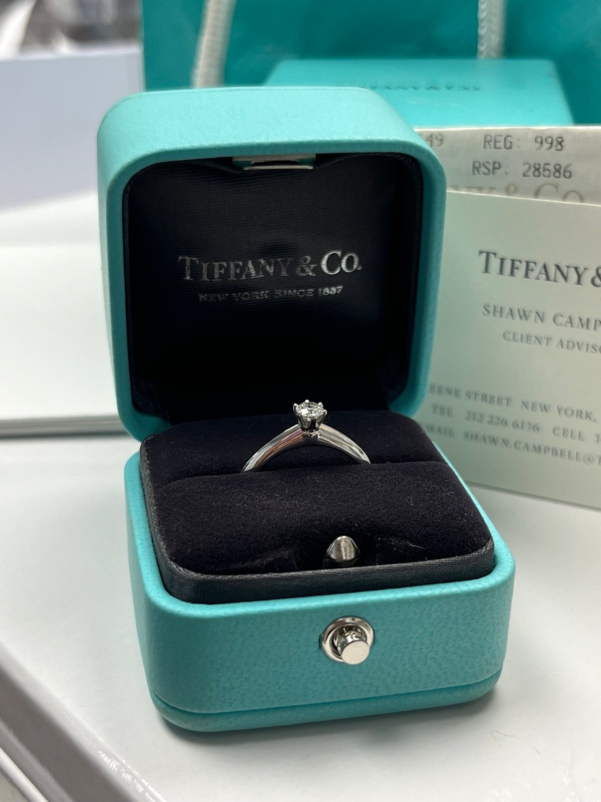 Tiffany Diamond Solitaire Platinum Engagement Ring