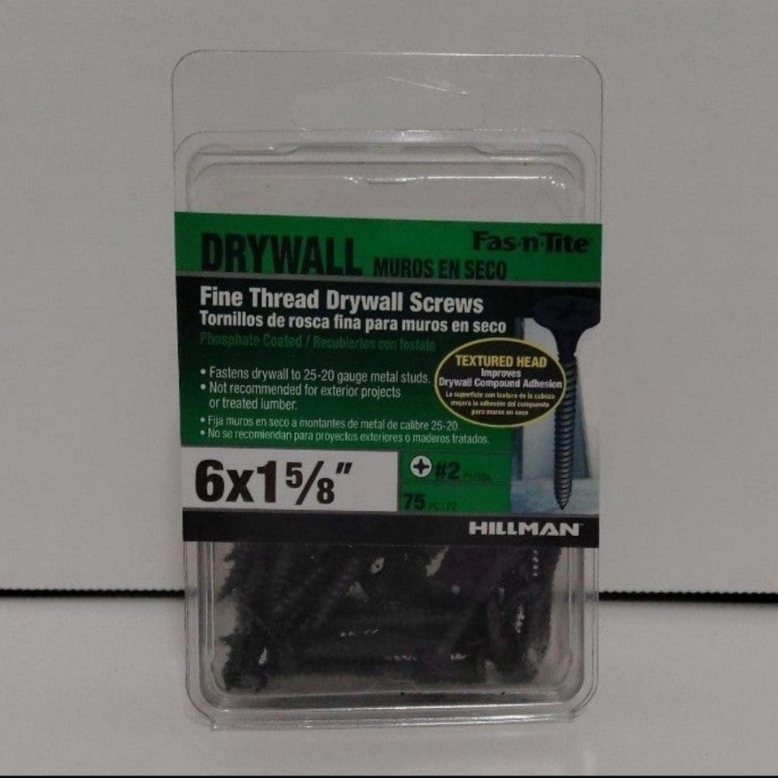 Fine Thread Drywall Screws 6 x 1-5/8" 75PCS Handyman Construction Repair Home