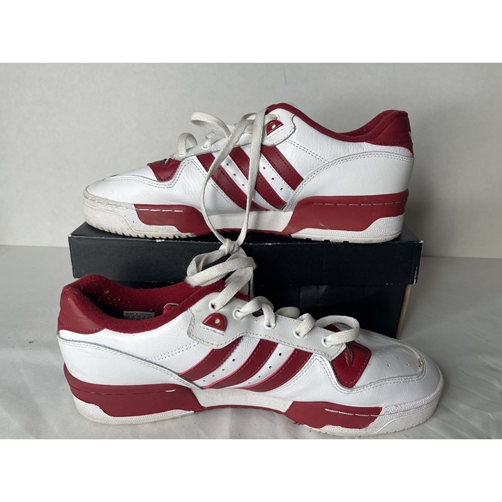 Men's Size 10.5 Adidas Rivalry Low Cloud White Active Maroon-EE4967, No Box