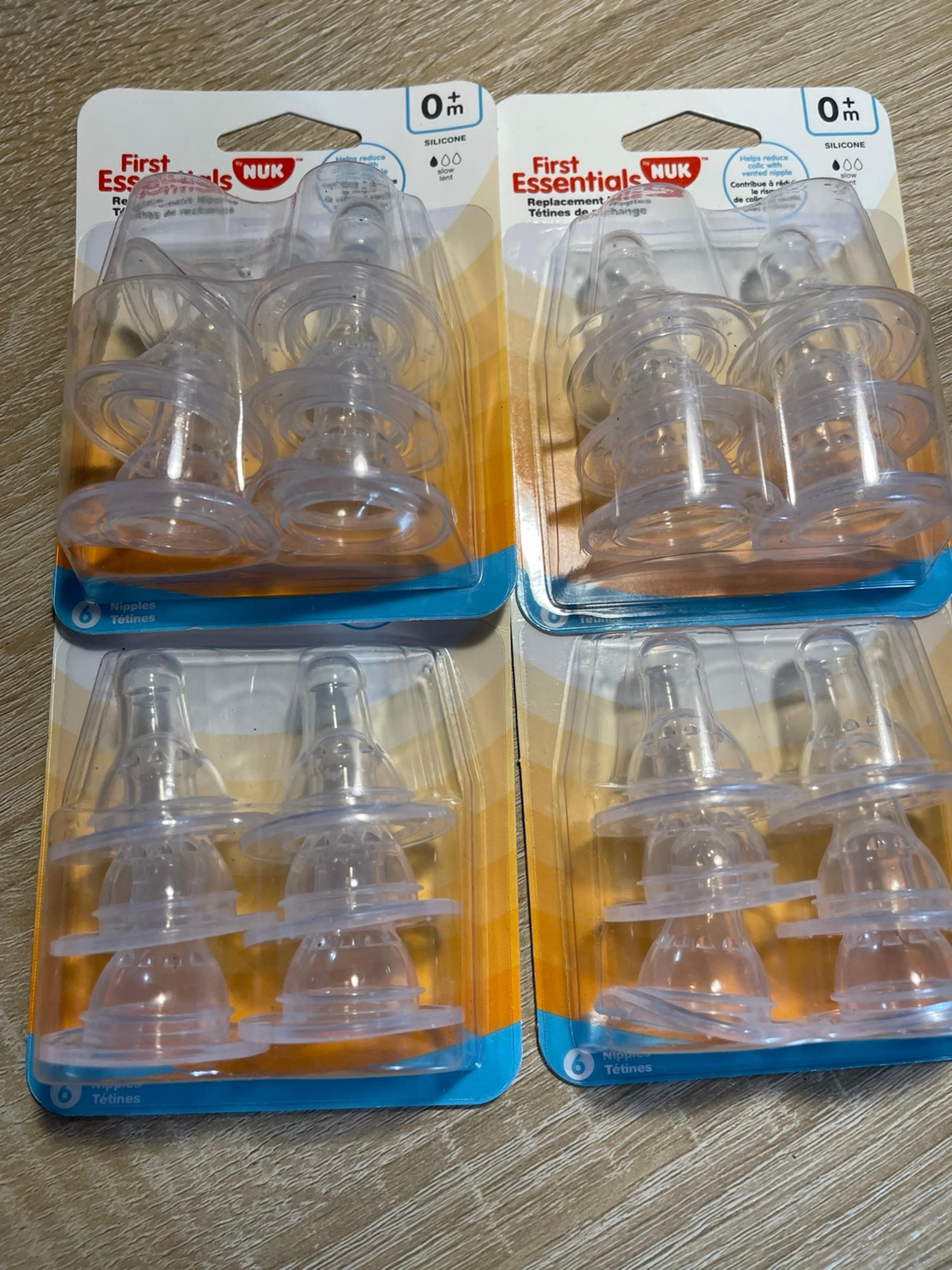 4: NUK First Essentials Silicone Baby Bottle Nipples Slow Flow 6 Pack (H)