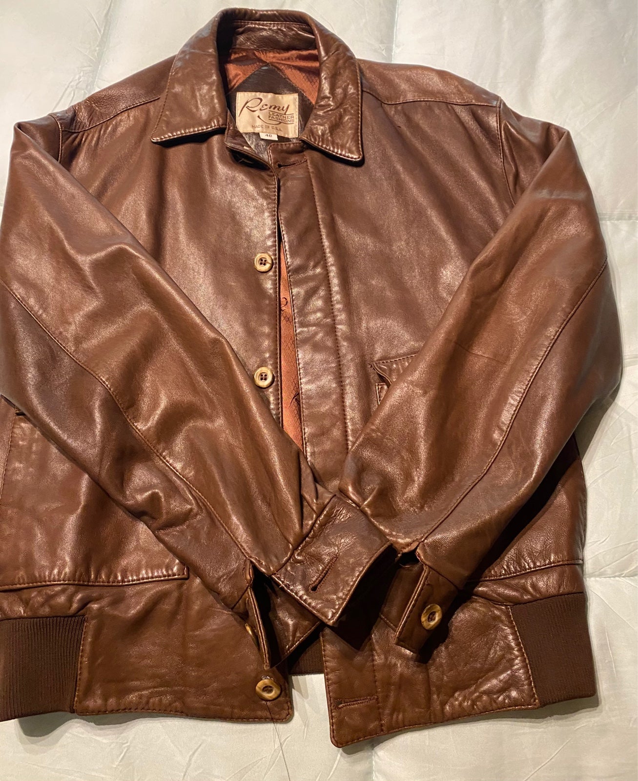 Remy Vintage Soft Buttery Leather Jacket sz 40