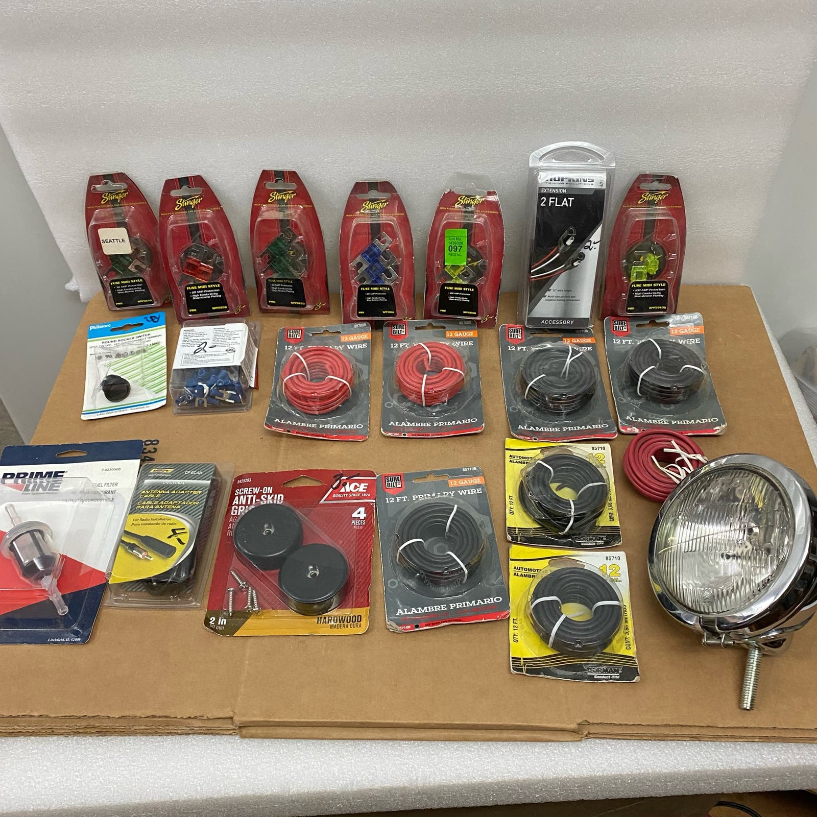 Lot of mechanical electrical cables, fuse and other parts