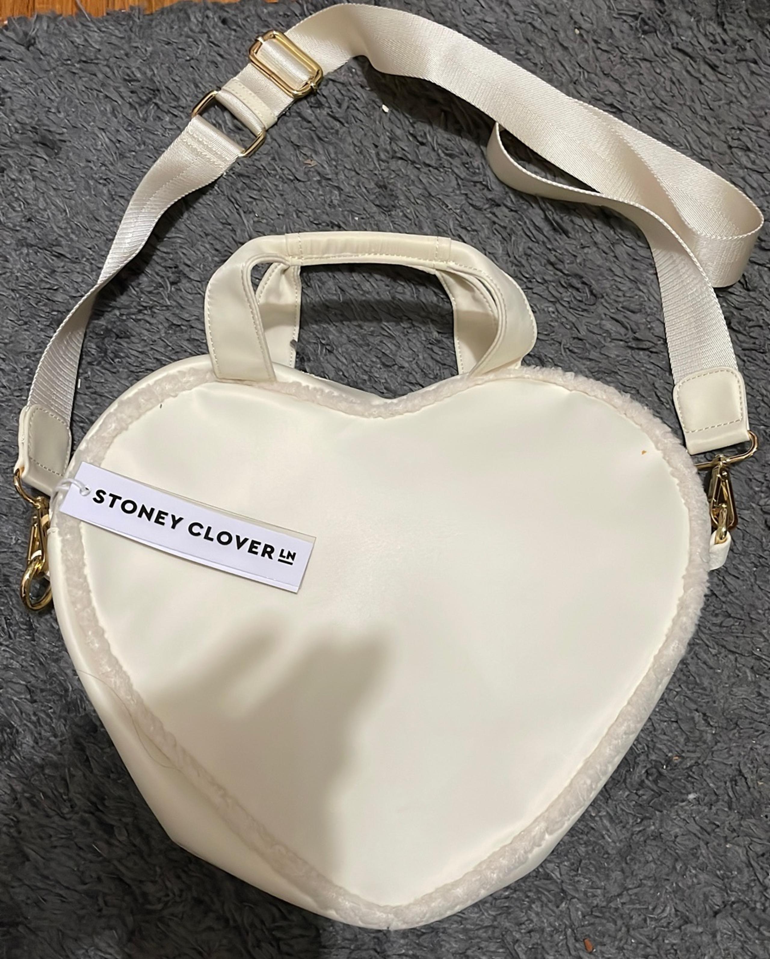 stoney clover lane sherpa heart tote