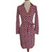 Diane von Furstenberg Check Dot Pink Jeanne Two Wrap Dress Retail: 398.00