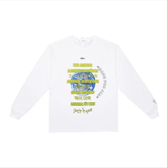 Small White Advisory Board Crystals J Balvin Long Sleeve T-Shirt White ABC Tee