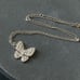 Butterfly cz necklace 925 silver 18k white gold plated