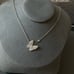 Butterfly cz necklace 925 silver 18k white gold plated