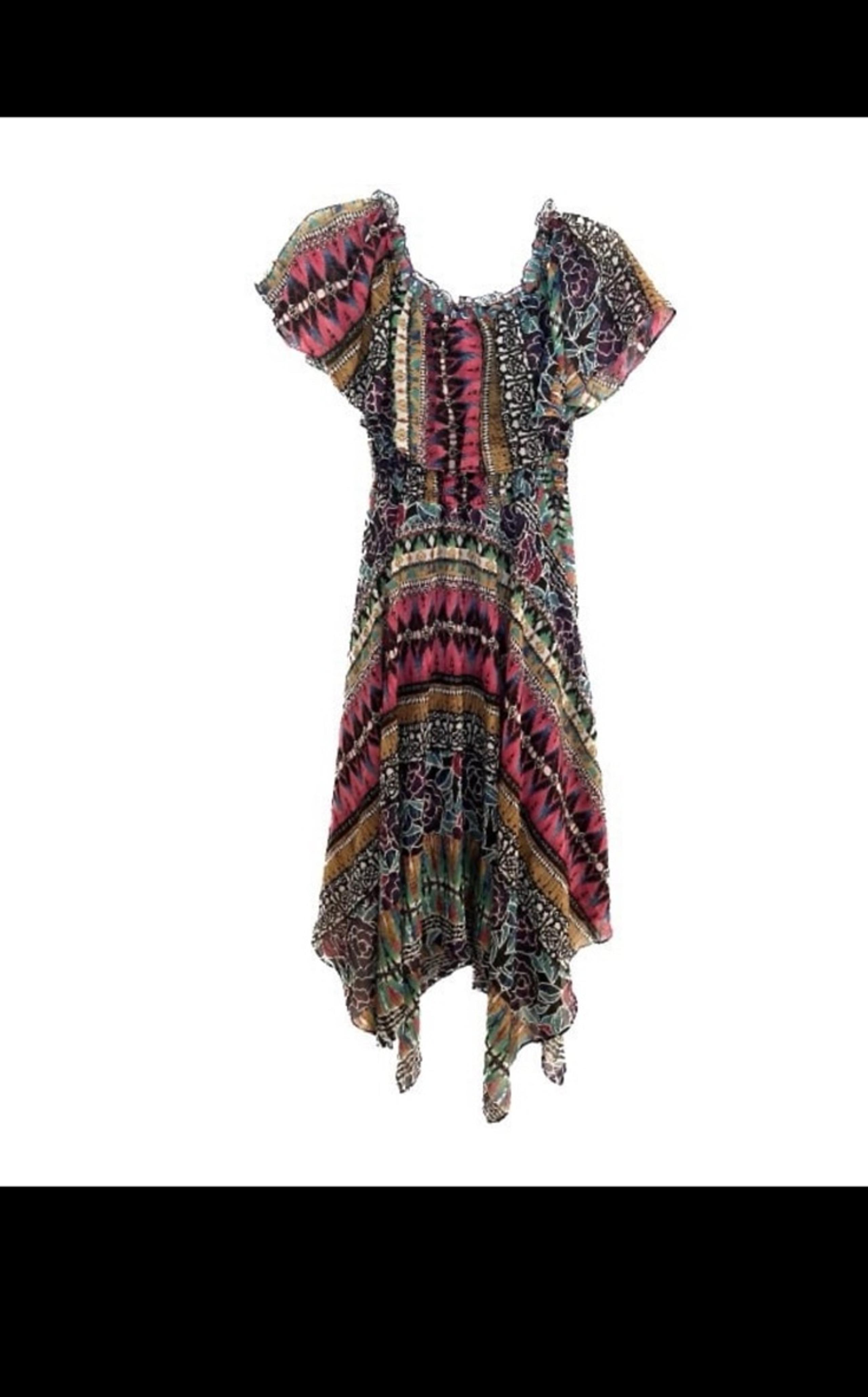 rabbit rabbit rabbit DESIGNS Dress Floral Ruffles Boho Assymetrical Size 6
