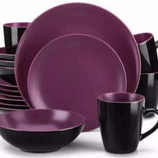 16 Piece Dinnerware Sets for 4 Modern Style Violet Dinnerware Kitchen Plate Set