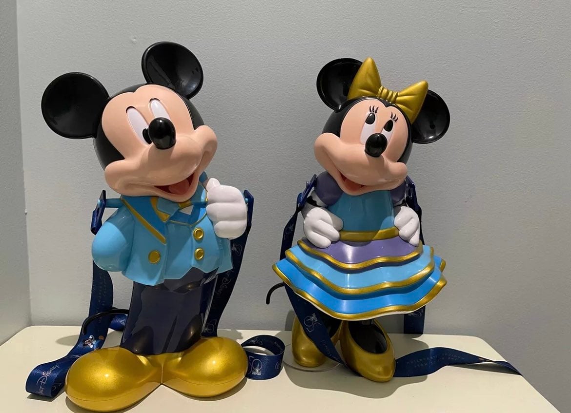 Disney 50th anniversary mickey popcorn bucket and minnie sipper cup