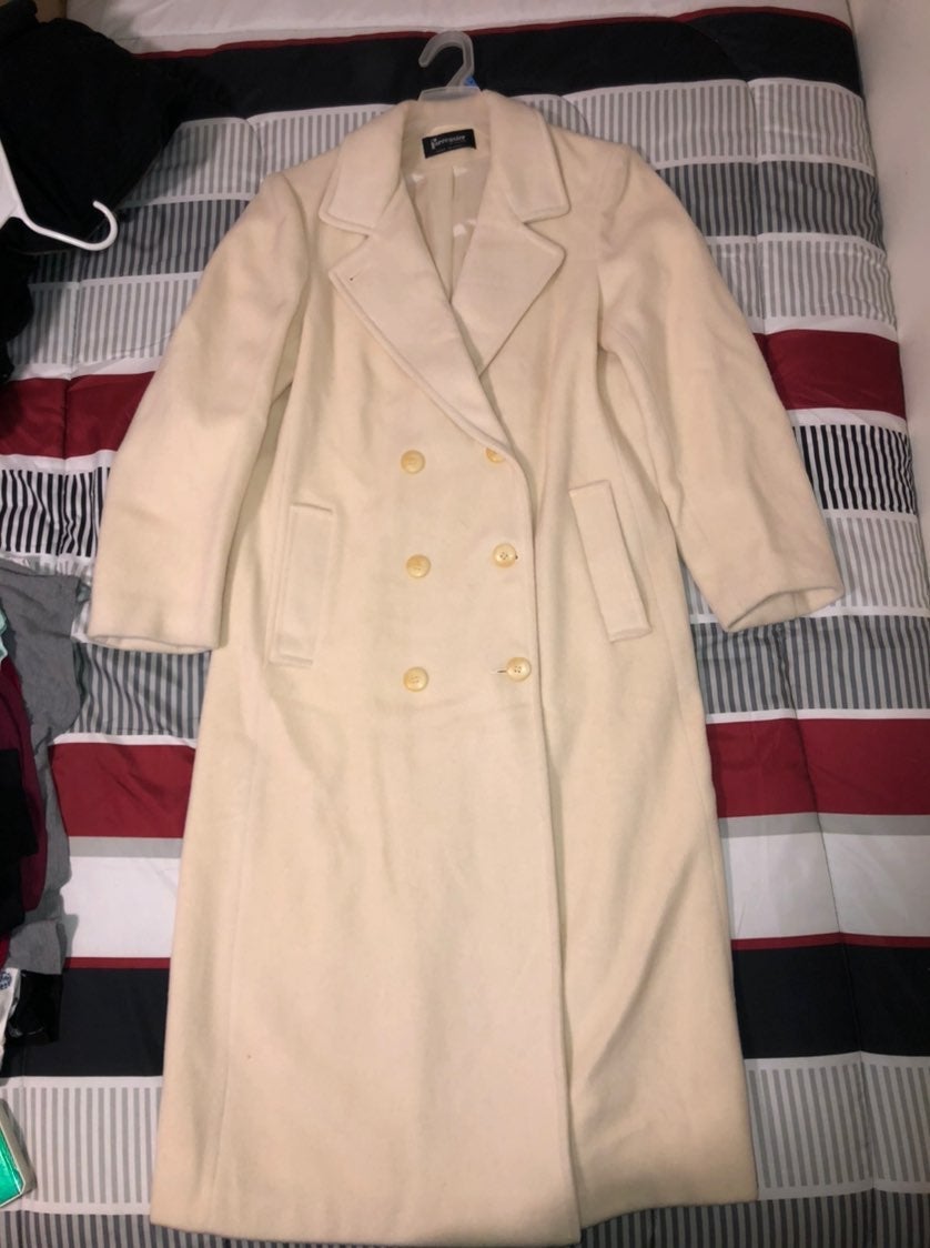 Vintage White Peacoat Jacket
