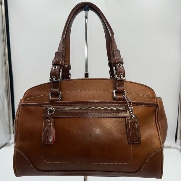 Coach Hamilton Medium Cognac Leather Satchel