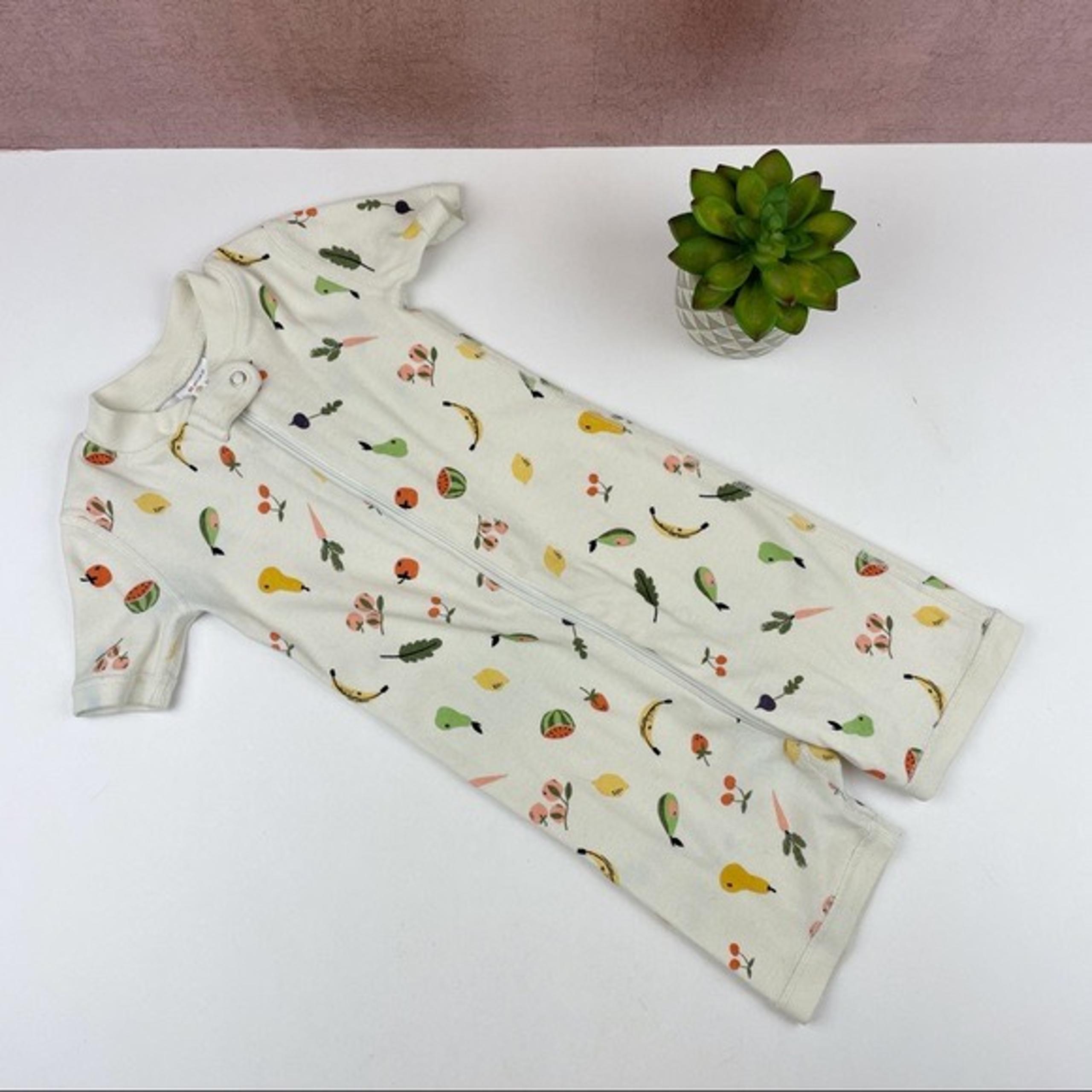 Hanna Andersson Fruit Cherry Banana One Piece Zip Up Outfit Size 2T