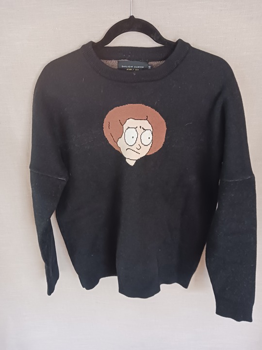 Rick and Morley Adult Swim Daylight Curfew Sweater Sz M.