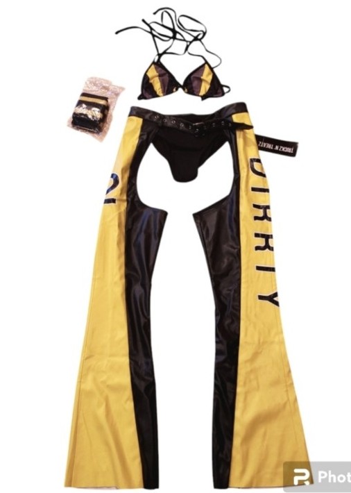 BRAND NEW, NEVER WORN Dolls Kill Trickz n Treatz Yellow Too Nasty Costume Set XS