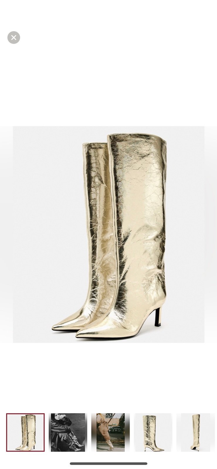 Zara metallic heeled boots