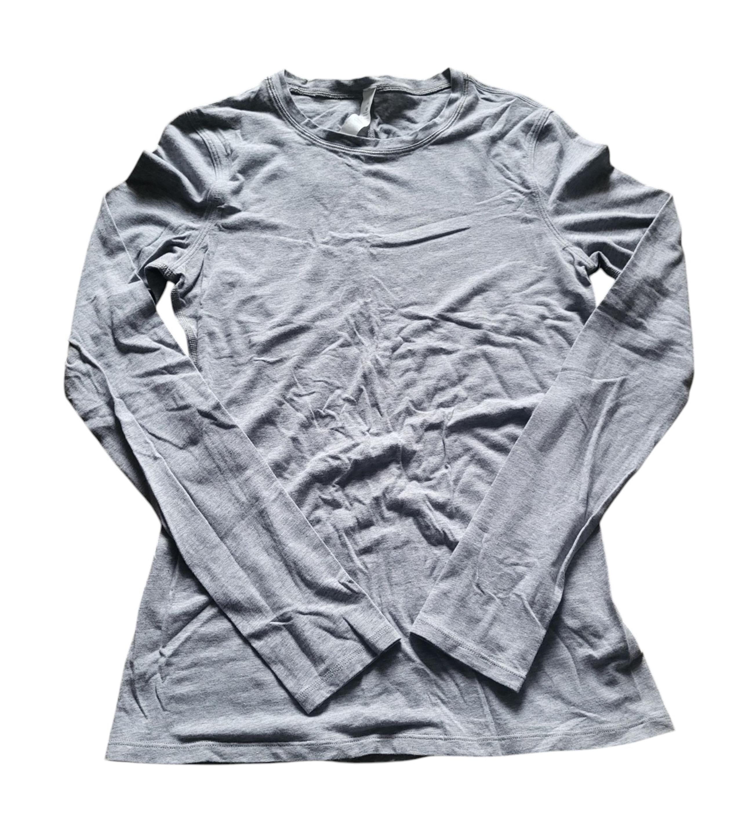 Pre-owned Lululemon Grey Basic Top Size 4 Long Sleeve. Pima Cotton