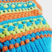 Zara Pom Pom Knit Sweater Vest Orange Green Blue Round Neckline Size Medium