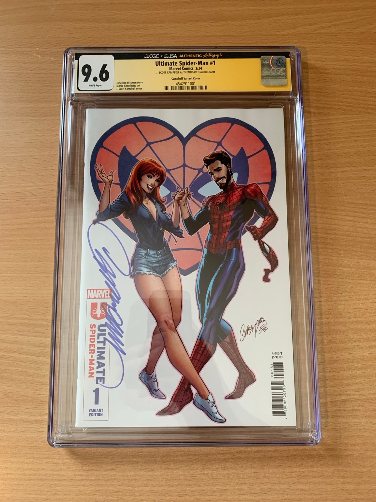 Ultimate Spider-Man 1 CGC 9.8 Signed By J Scott Campbell CGC SS