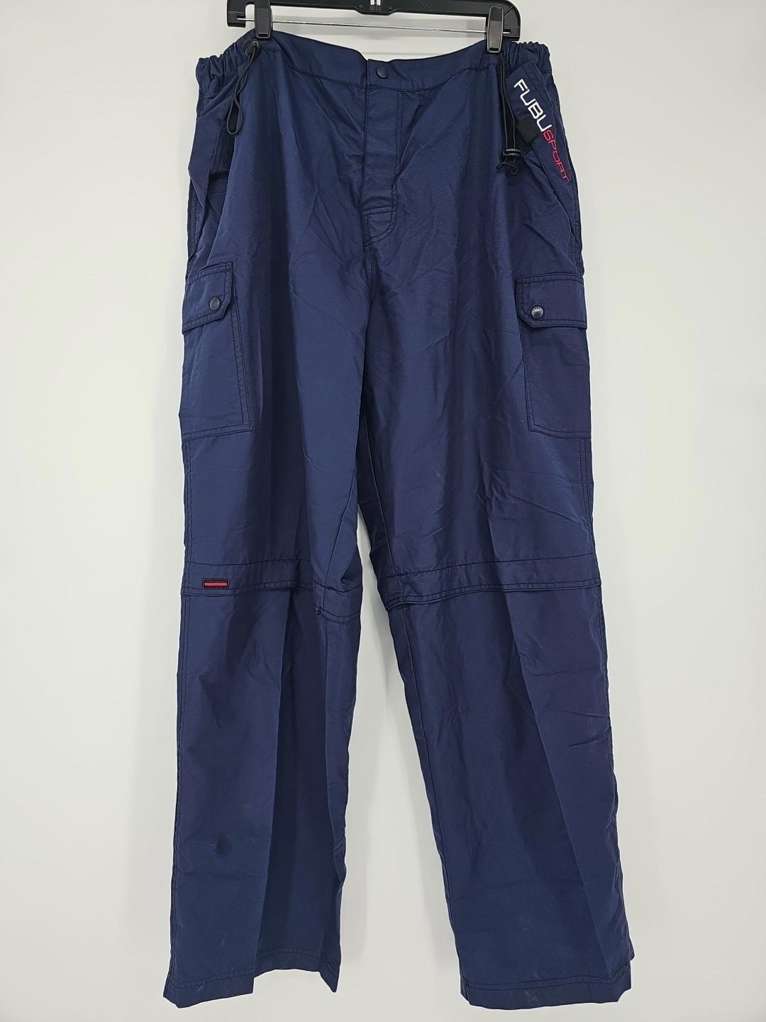 Vintage Fubu Cargo Pants Mens XXL Blue 2000s Y2K Baggy Nylon