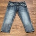 Miss Me Signature Capri Jeans Blue Factory Wash and Whiskering Size 26