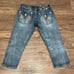 Miss Me Signature Capri Jeans Blue Factory Wash and Whiskering Size 26