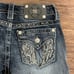 Miss Me Signature Capri Jeans Blue Factory Wash and Whiskering Size 26