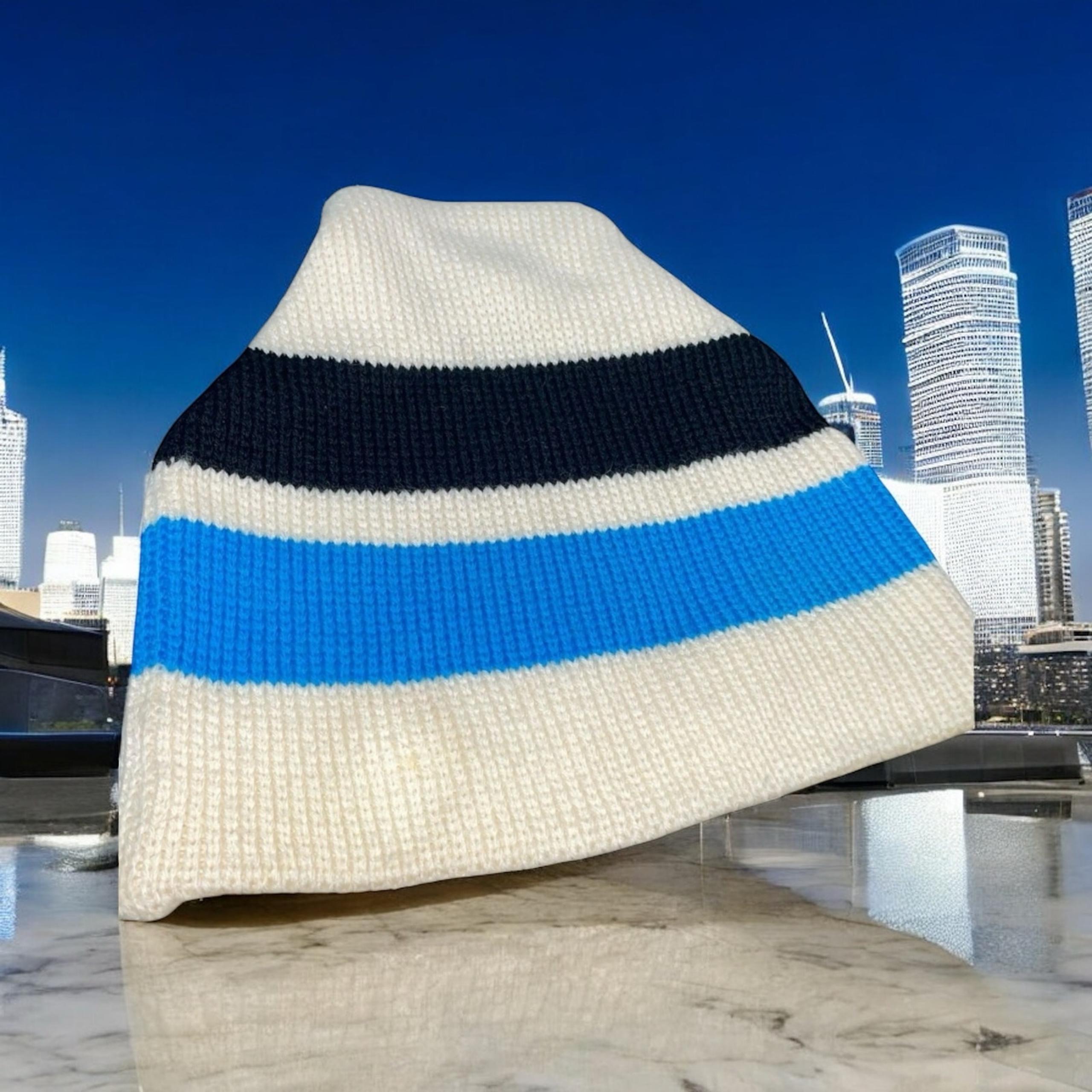 Vintage Meister Hagemeister-Lert Beanie Cap Watch One Size Stripes 100% New Wool