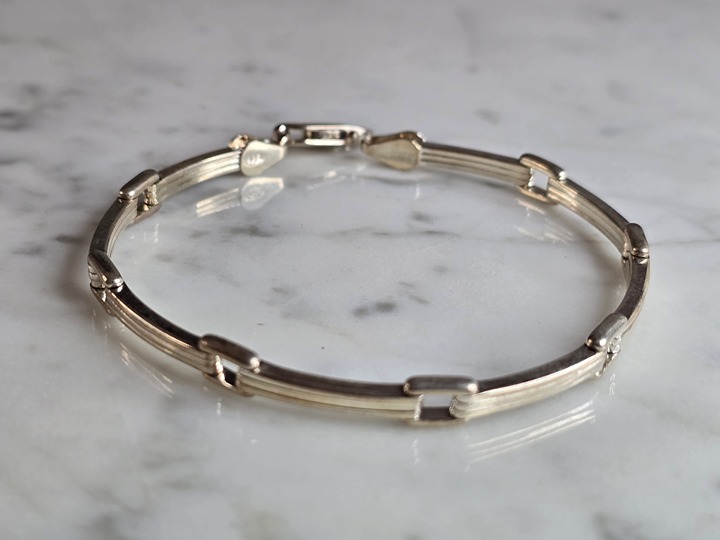 Womens Vintage Estate Sterling Silver Modernist Bracelet 11.1g E7303