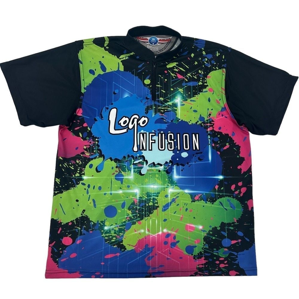 Logo Infusion Get Motivated Bowling Shirt Men XL Lightsaber Jersey Paint Graffit