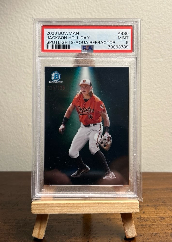 Jackson Holliday Bowman Chrome Spotlights Aqua Refractor /125 PSA 9