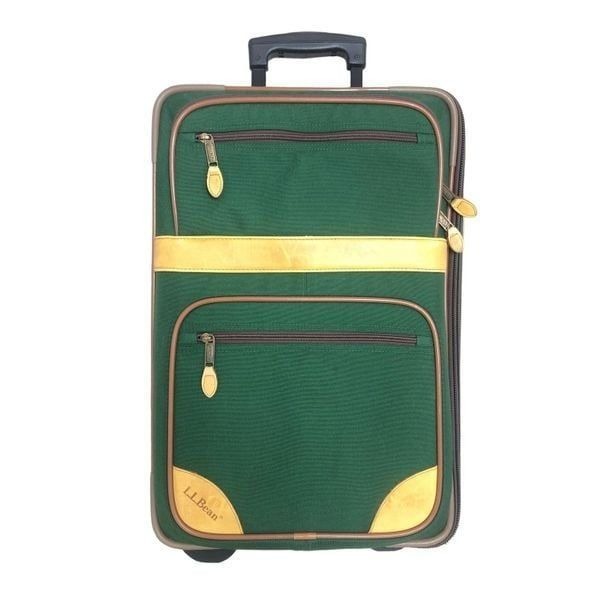 VINTAGE LL Bean Rolling Wheeled Suitcase Carry on w/ Telescoping Handle 22x14x10