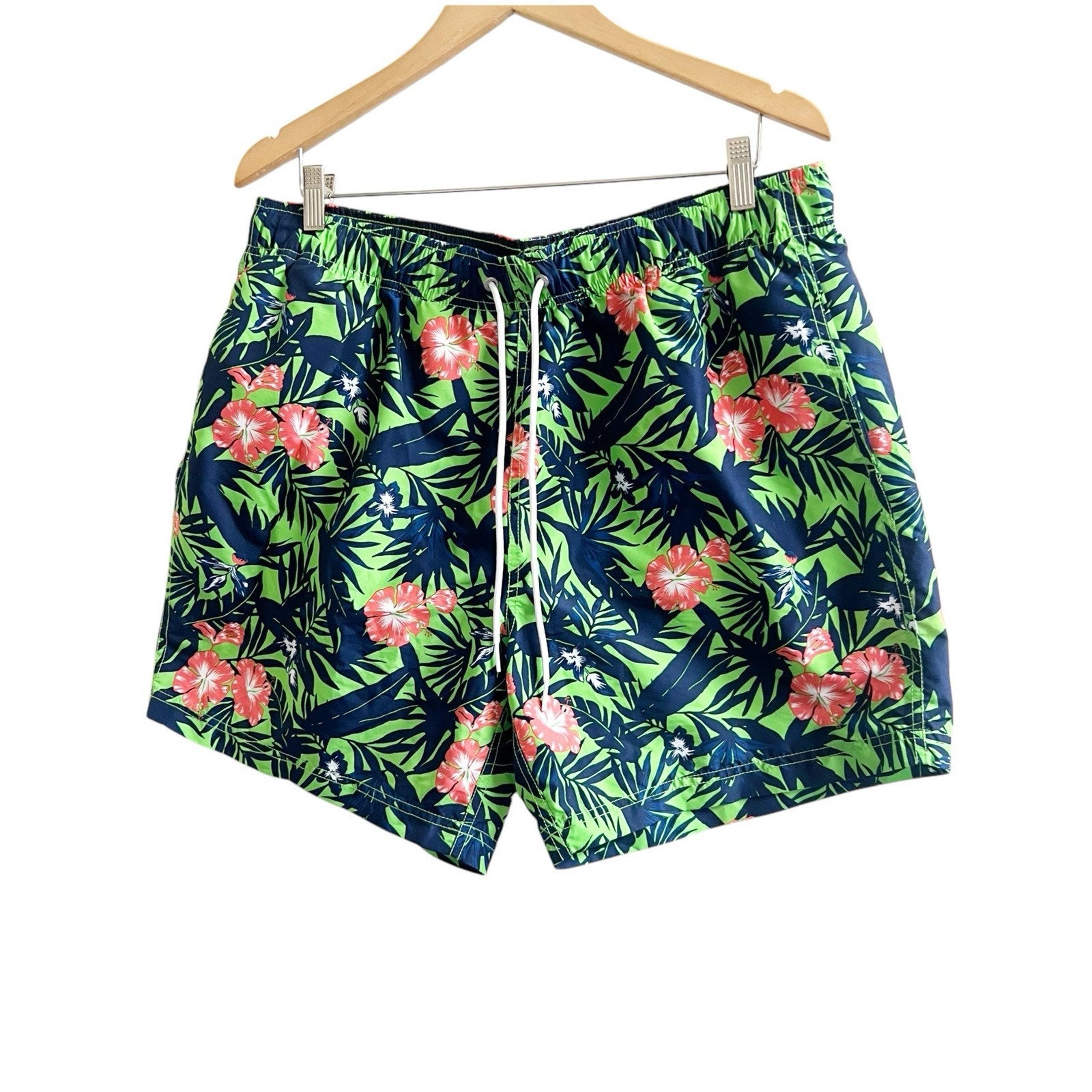Nautica Men’s Tropical Hawaiian Swim Trunks Shorts NWOT Size XL Pull On Lined