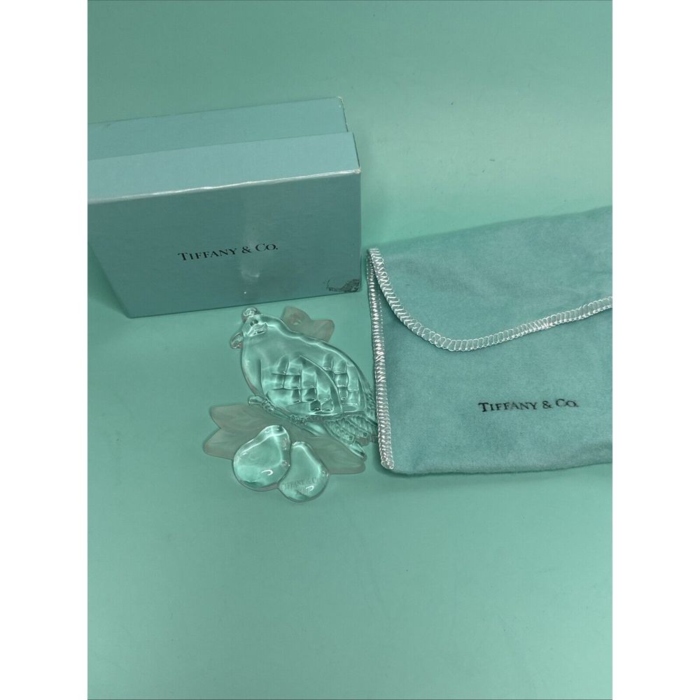 1998 Tiffany & Co. Crystal Partridge in Pear Tree Ornament