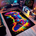 63x79in Colorful Gamepad Pattern Area Rug