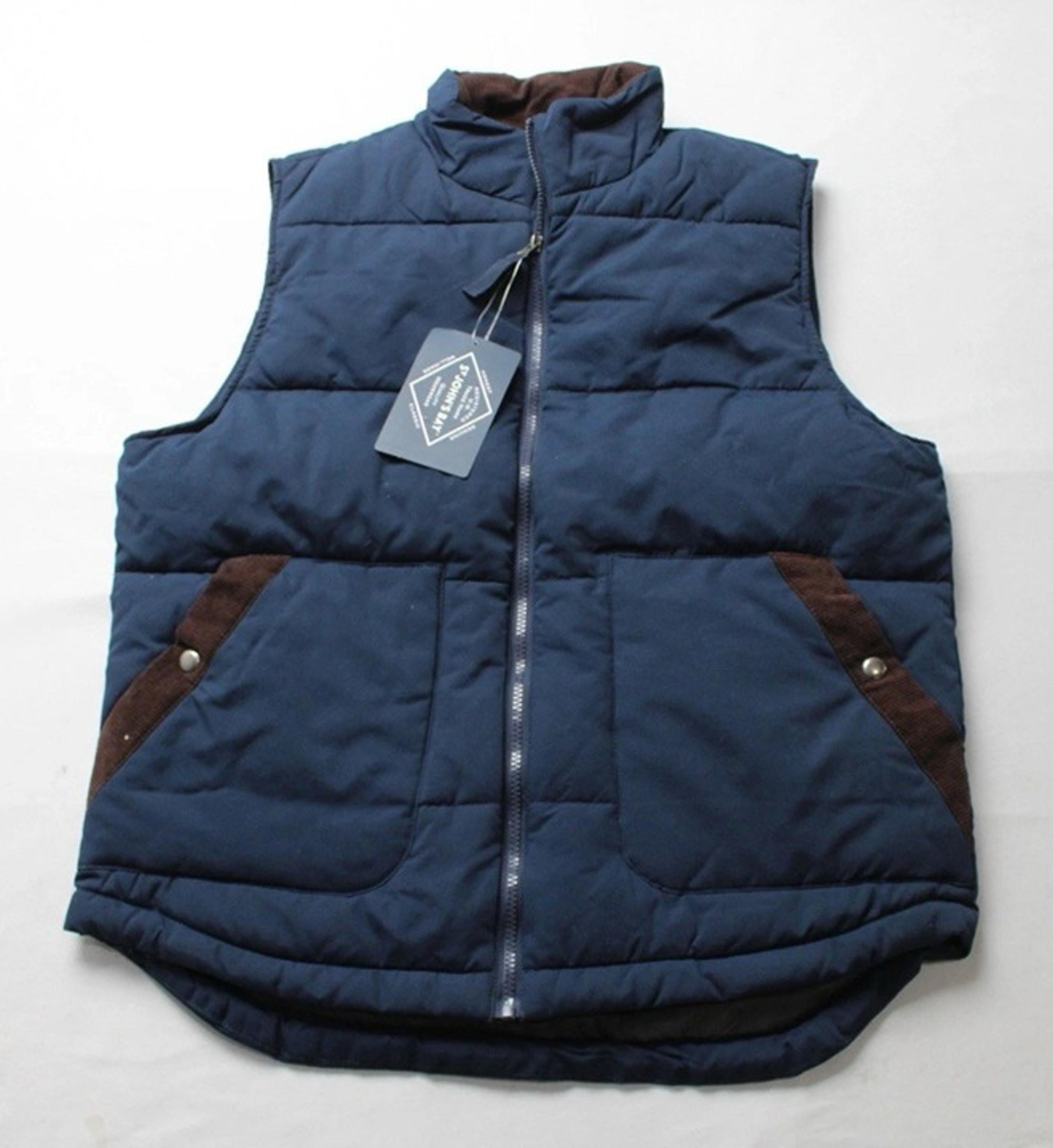 St John's Bay 4XLT Men's Quilted Cargo Full Zip Puffer Vest Signature Navy. New