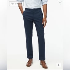 J. Crew Straight Fit TruTemp 365 Chino Pant Navy Blue Size 33 x 34 BZ231 New