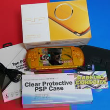 Sony PSP 3000 Carnival Yellow Console With 32GB SD Card, Charger & 60+ Games